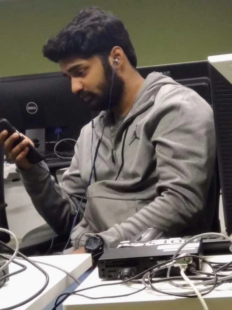 Voice assistant or hands-free tech — tangible AI, not generic robot stock.